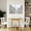 Paris wall art Black & White Street Scene with Red Accent displayed on a wall in a styled room — view 4