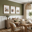 Paris Wall Art for Living Room | Autumn Parisian Scenes with Eiffel Tower & 
