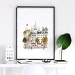 Paris Wall Art Autumn Watercolour Scenes 