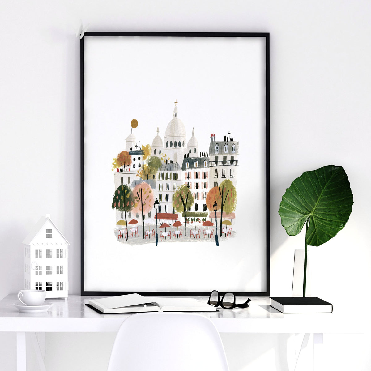 Paris Wall Art Autumn Watercolour Scenes "Les Petits Plaisirs de la Vie" — piece 2 of 3 in the set