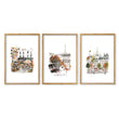 Paris Wall Art Autumn Watercolour Scenes 