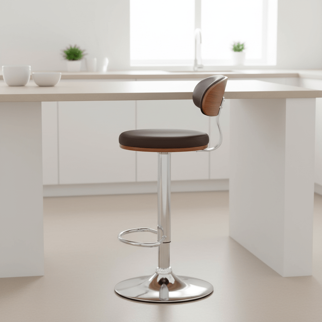 Parkar Bentwood Brown Bar Chair With Oval Back