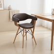 Parkar Brown Leather Effect and Beech Wood Chair