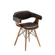 Parkar Brown Leather Effect and Beech Wood Chair