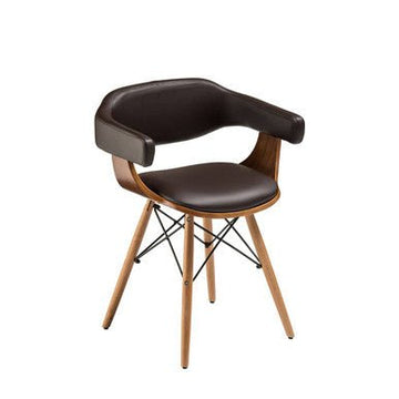 Parkar Brown Leather Effect and Beech Wood Chair