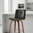 Parkar Black Leather Effect Bar Chair