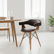 Parkar Brown Leather Effect and Beech Wood Chair