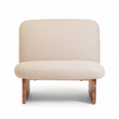 Parova Linen Texture Armless Chair With Wood Base