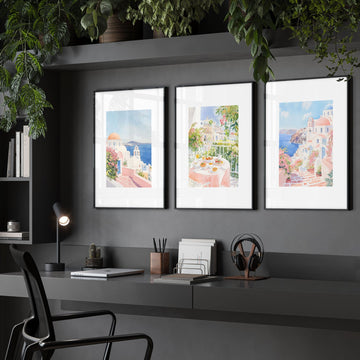 Pastel Wall Art | Set of 3 Beach Decor Wall art Prints