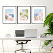 Pastel Wall Art | Set of 3 Beach Decor Wall art Prints