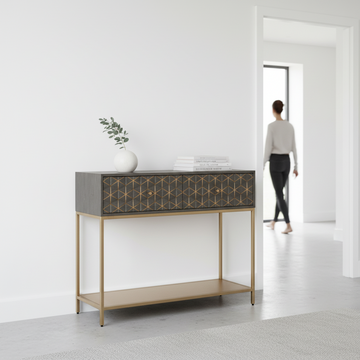 Patna Grey Mango Wood Console Table