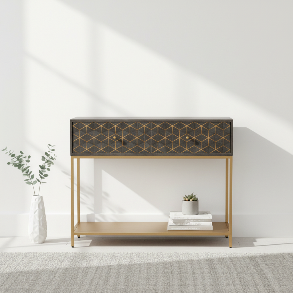 Patna Grey Mango Wood Console Table