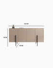 Patricia 4 Door Sideboard, Light Khaki