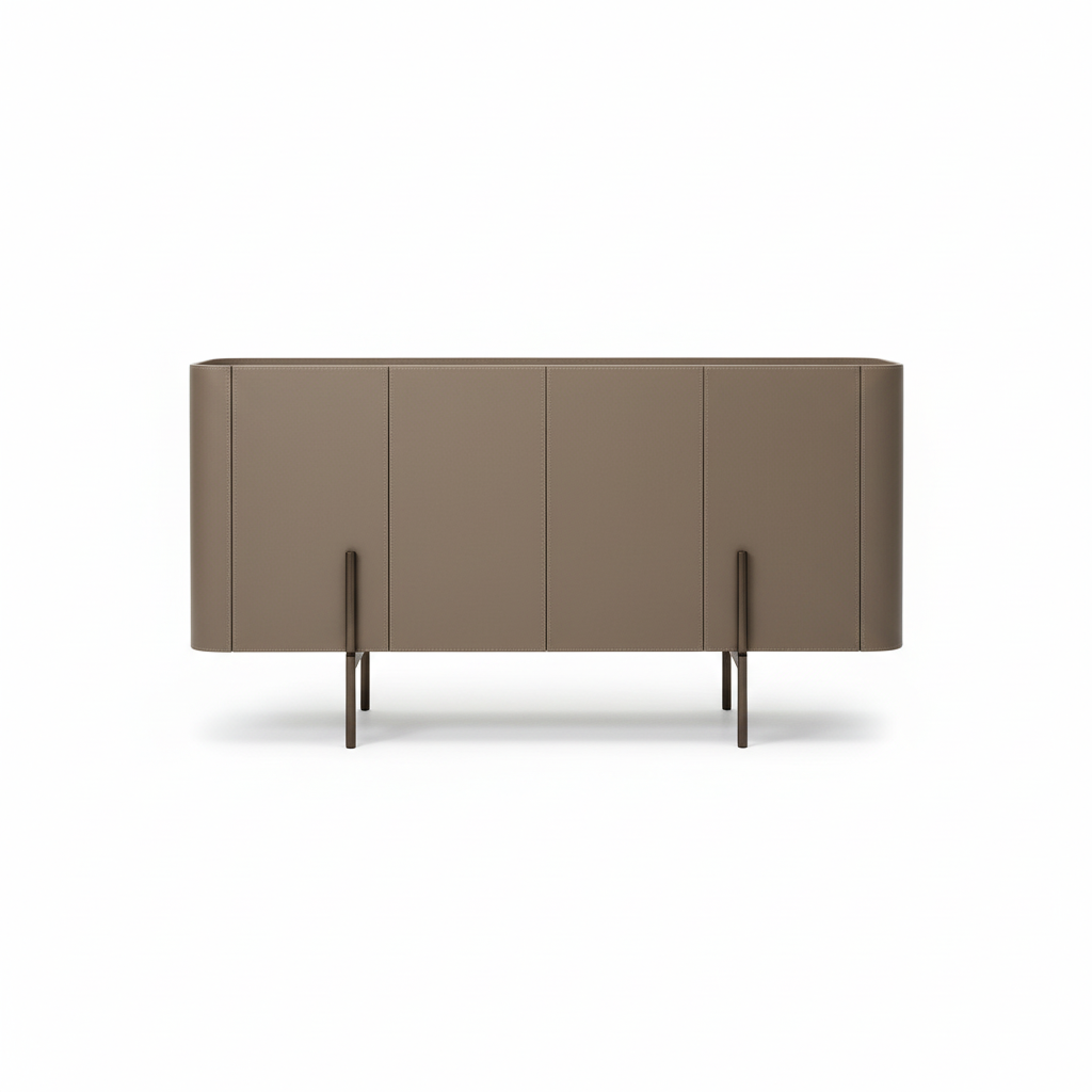 Patricia 4 Door Sideboard, Light Khaki