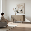 Patricia 4 Door Sideboard, Light Khaki