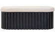 Perdoba Ridge Base Mango Wood Black Finish Texture Fabric Bench
