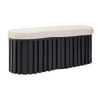 Perdoba Ridge Base Mango Wood Black Finish Texture Fabric Bench