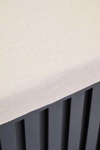 Perdoba Ridge Base Mango Wood Black Finish Texture Fabric Bench