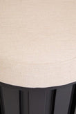 Perdoba Ridge Base Mango Wood Black Finish Texture Fabric Stool