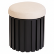 Perdoba Ridge Base Mango Wood Black Finish Texture Fabric Stool