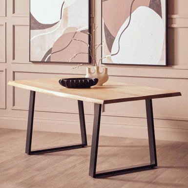 Persolo Mango Wood Live Edge Black Iron Frame Dining Table