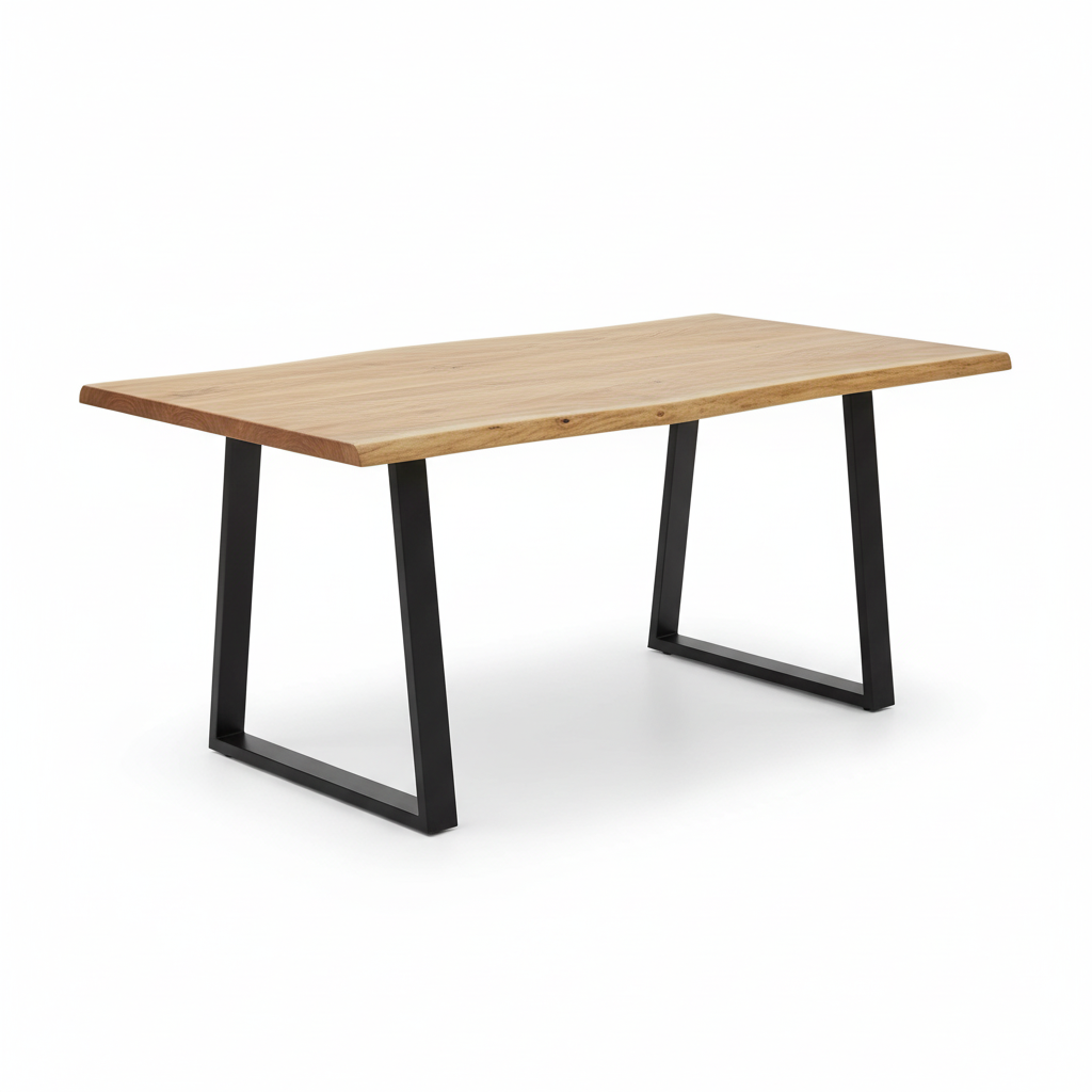 Persolo Mango Wood Live Edge Black Iron Frame Dining Table