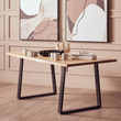 Persolo Mango Wood Live Edge Black Iron Frame Dining Table