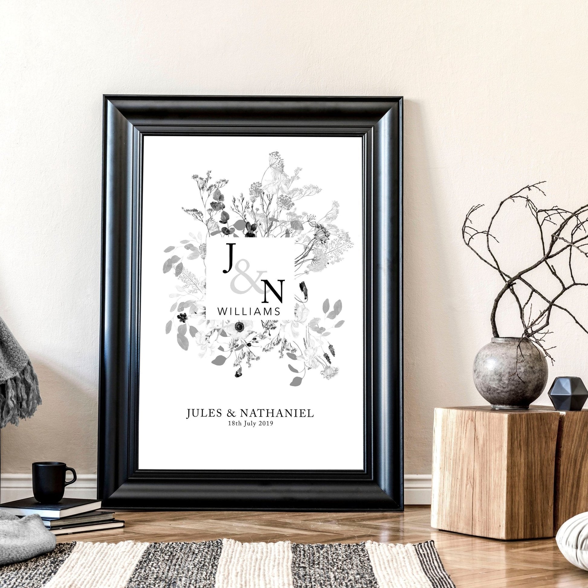 Personalised wedding anniversary gifts | wall art print