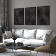 Picture for Living Room Dark Topographic Abstract Brown Texture wall art displayed on a wall in a styled room — view 4
