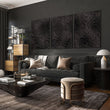 Picture for Living Room Dark Topographic Abstract Brown Texture wall art displayed on a wall in a styled room — view 7
