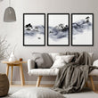 Japanese Ink Wash Landscape Picture for Living Room Wall displayed on a wall in a styled room — view 12