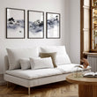 Japanese Ink Wash Landscape Picture for Living Room Wall displayed on a wall in a styled room — view 5