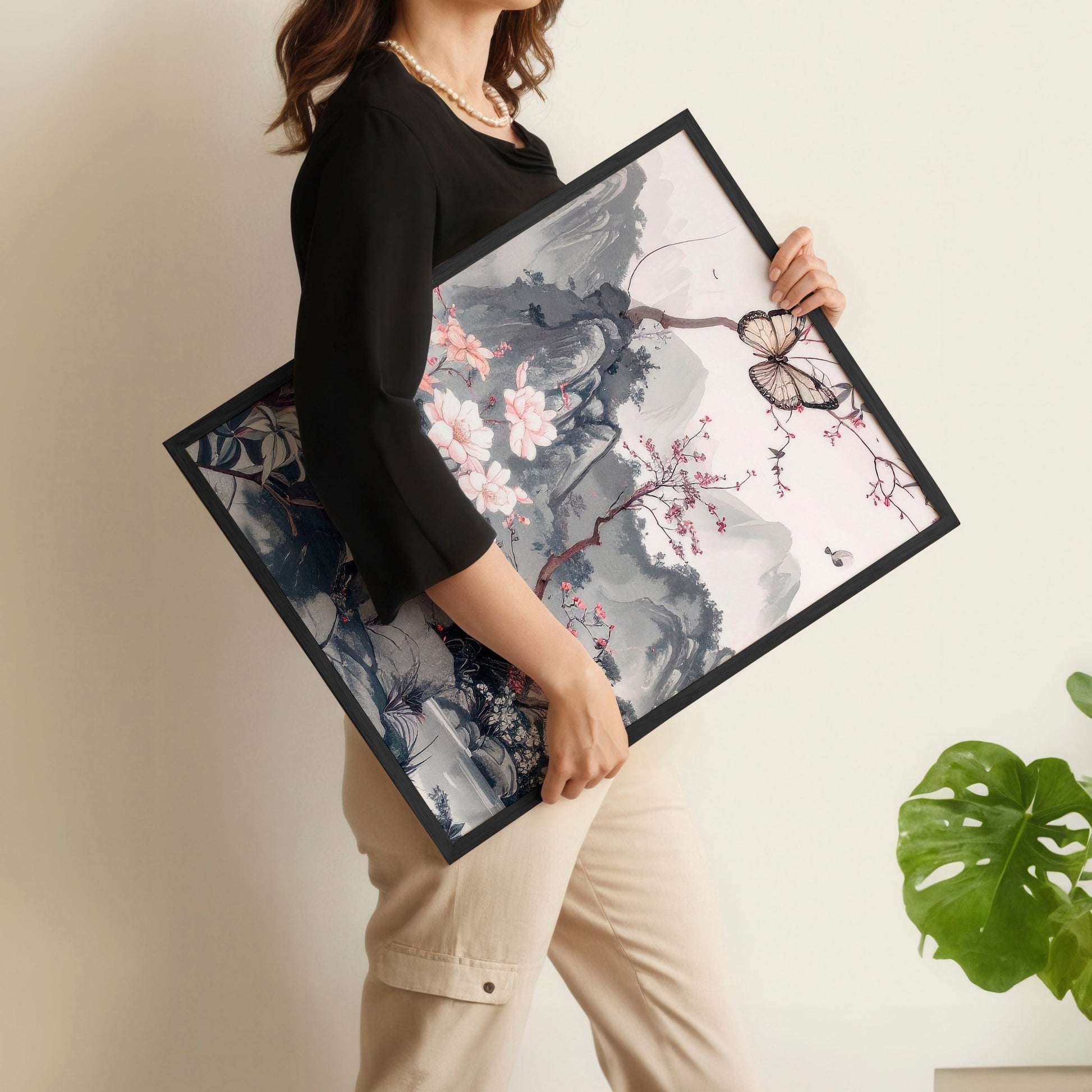 Picture Walls Living Room | Set of 3 Chinoiserie Wall art Prints