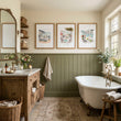 Pictures for Bathroom Coastal Amalfi Watercolour Dining Scenes wall art | 