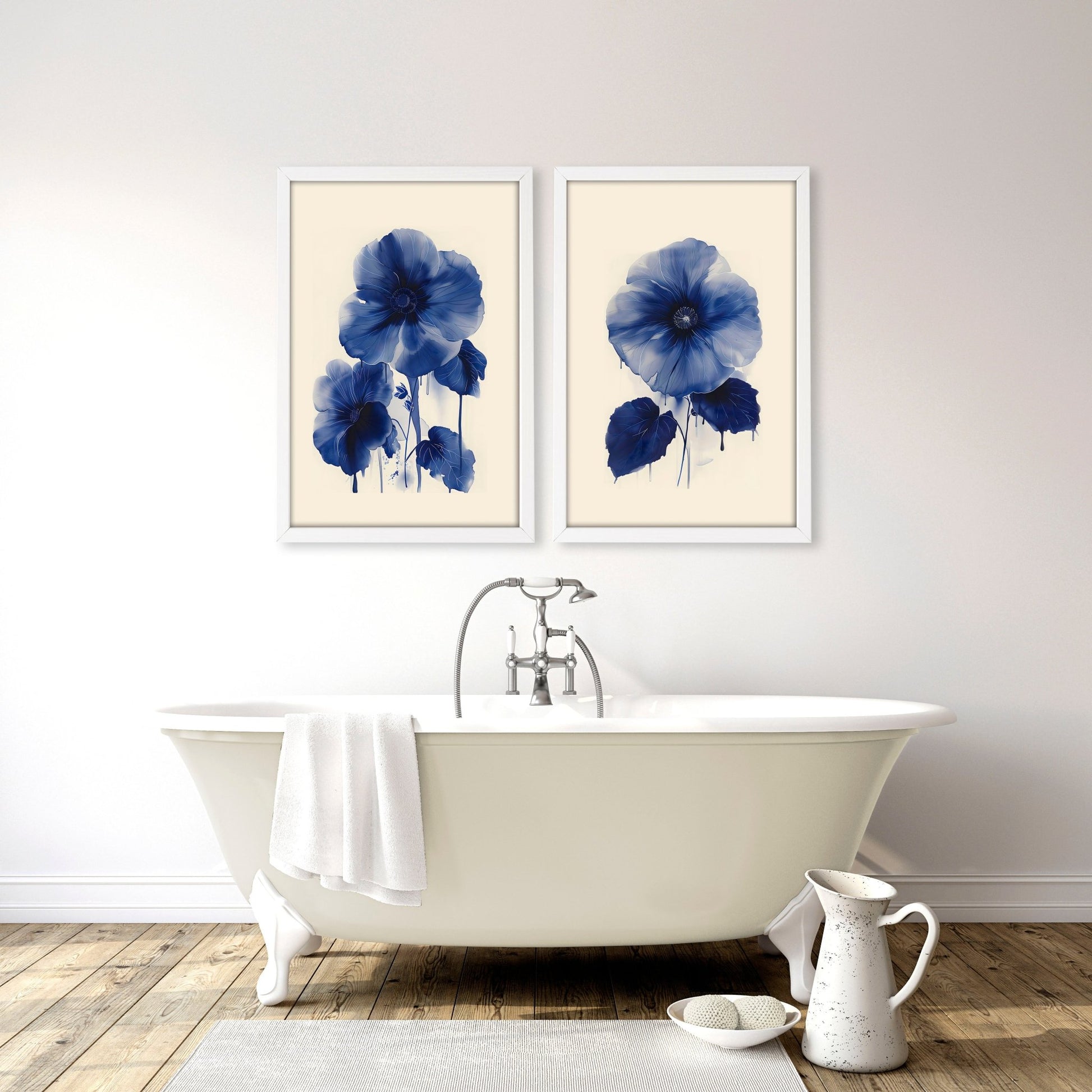 Pictures For Bathrooms Wall | Set of 2 Botanical Wall art Prints