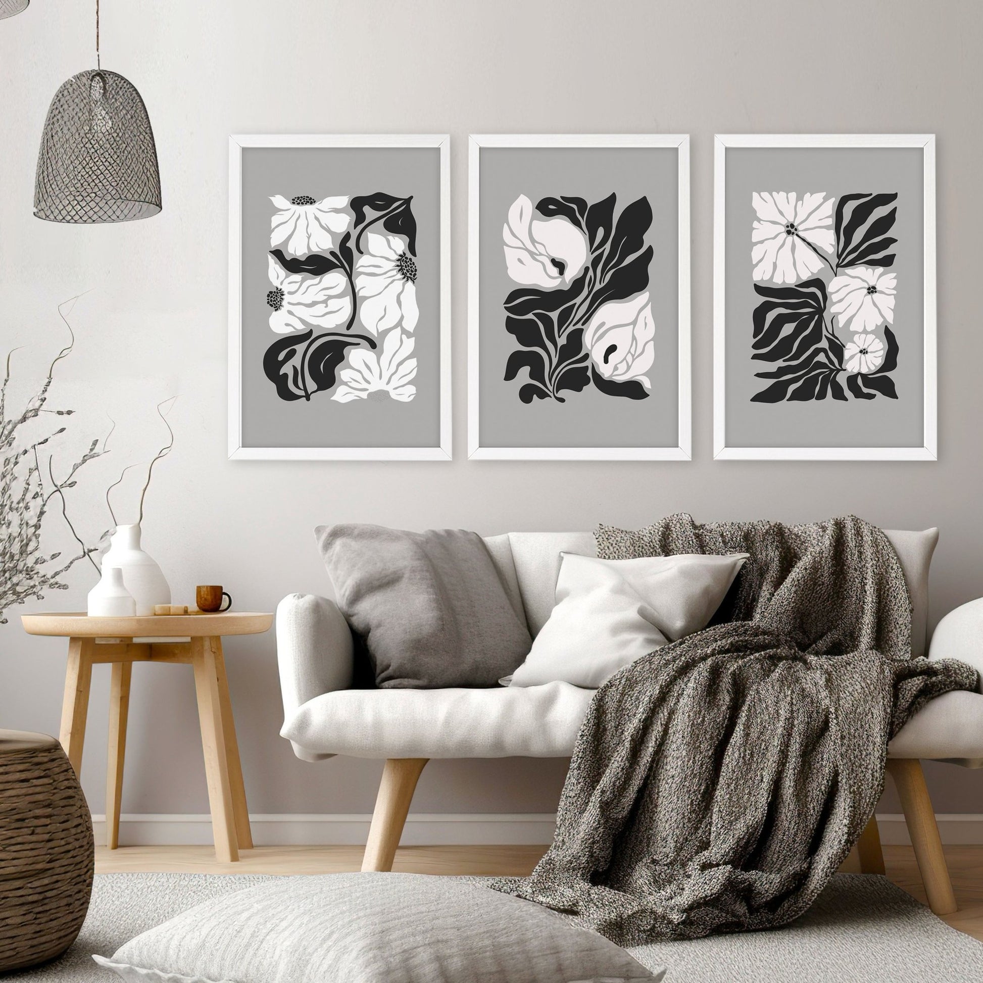 Pictures For Living Room | Set of 3 Botanical Wall art Prints