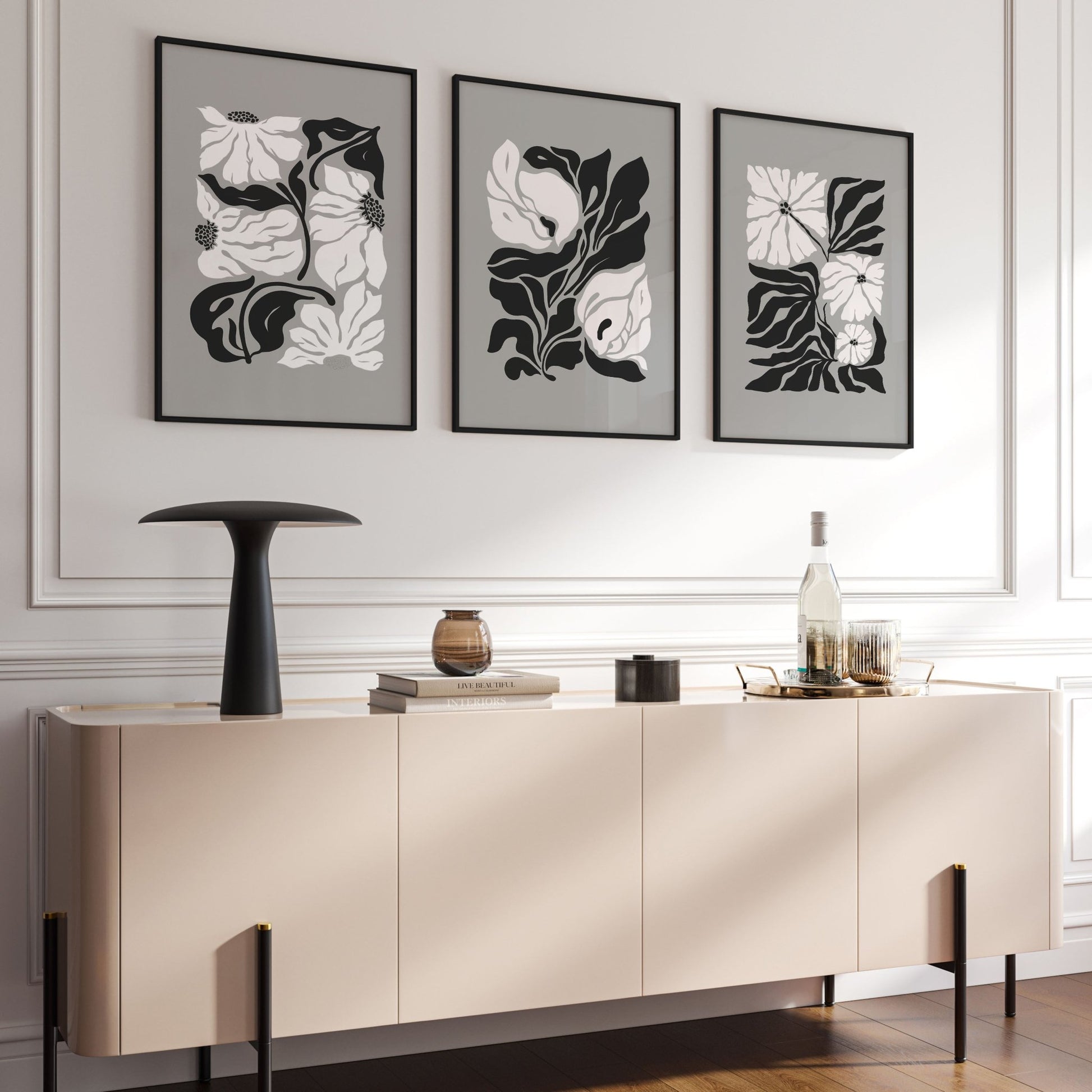 Pictures For Living Room | Set of 3 Botanical Wall art Prints