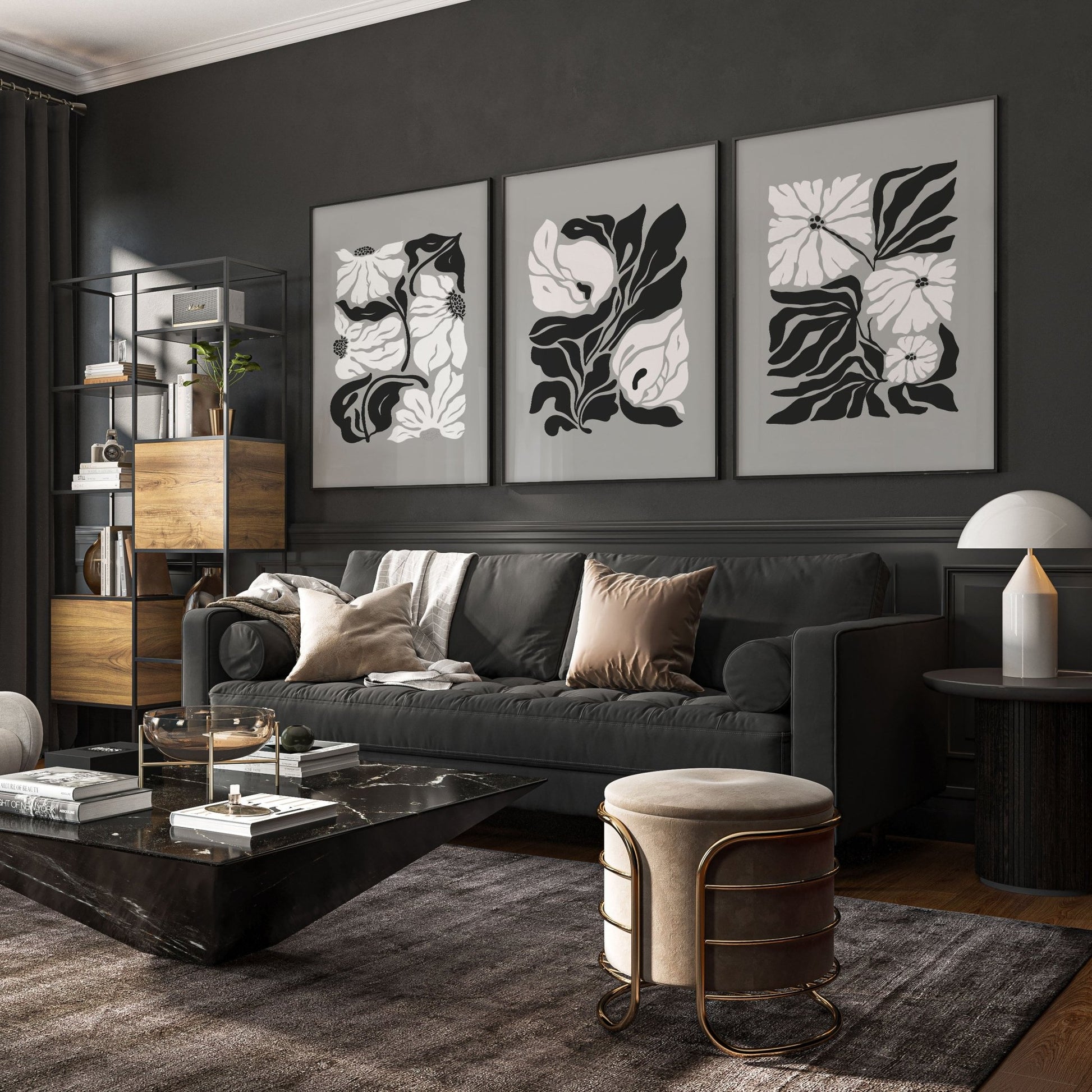 Pictures For Living Room | Set of 3 Botanical Wall art Prints