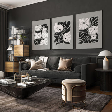 Pictures For Living Room | Set of 3 Botanical Wall art Prints
