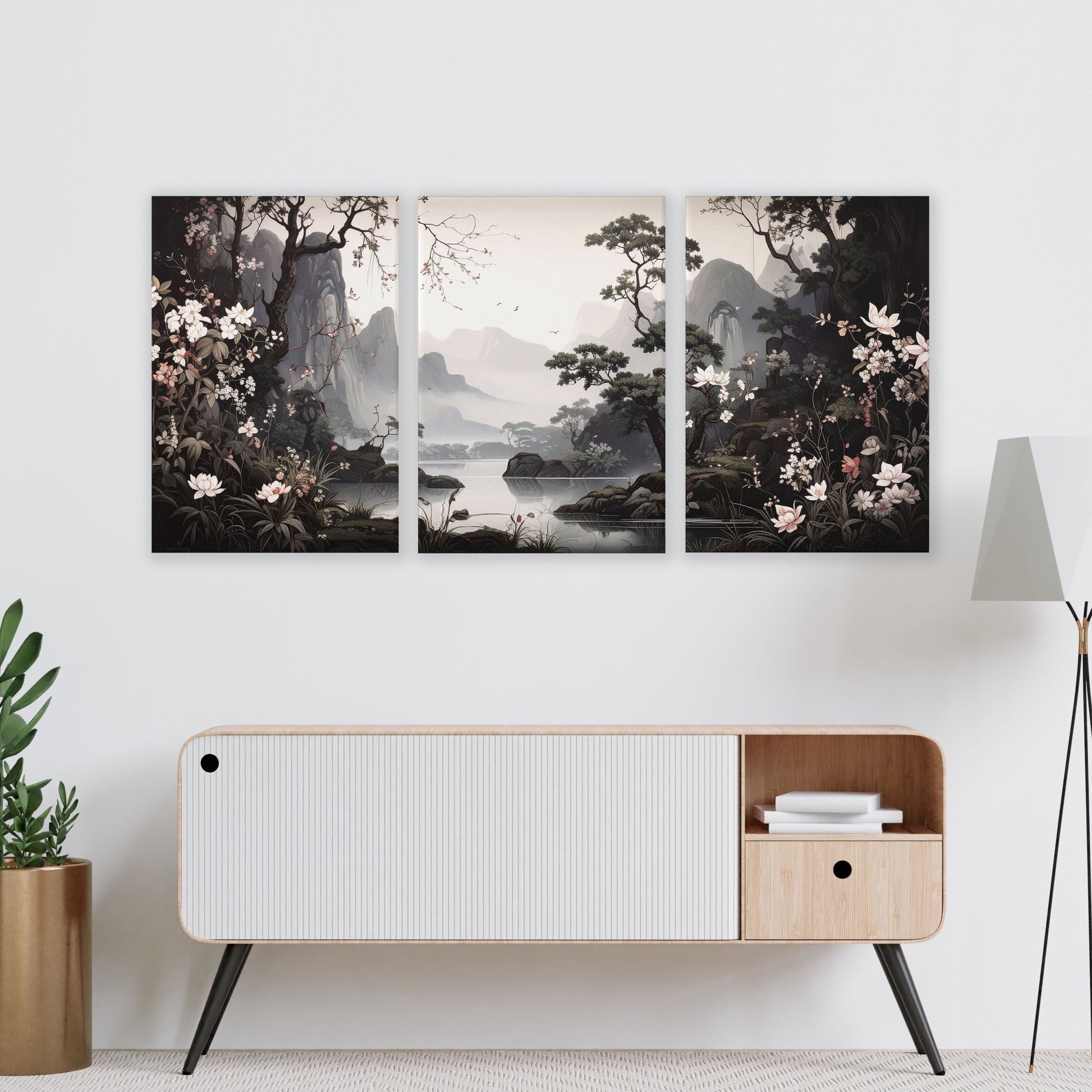 Pictures For Living Room Wall | Set of 3 Chinoiserie Wall art Prints