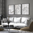 Pictures for Living Room Walls Scandi Mountain Climbers wall art displayed on a wall in a styled room