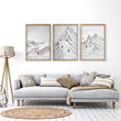 Pictures for Living Room Walls Scandi Mountain Climbers wall art displayed on a wall in a styled room — view 11