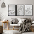 Pictures for Living Room Walls Scandi Mountain Climbers wall art displayed on a wall in a styled room — view 13