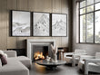 Pictures for Living Room Walls Scandi Mountain Climbers wall art displayed on a wall in a styled room — view 15