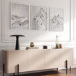 Pictures for Living Room Walls Scandi Mountain Climbers wall art displayed on a wall in a styled room — view 16
