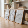Pictures for Living Room Walls Scandi Mountain Climbers wall art displayed on a wall in a styled room — view 3