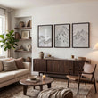 Pictures for Living Room Walls Scandi Mountain Climbers wall art displayed on a wall in a styled room — view 4