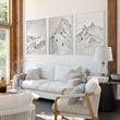 Pictures for Living Room Walls Scandi Mountain Climbers wall art displayed on a wall in a styled room — view 8
