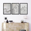 Pictures for Living Room Walls Scandi Mountain Climbers wall art displayed on a wall in a styled room — view 9
