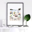 Pictures for the Bedroom Coastal Amalfi Mediterranean Watercolour wall art | 